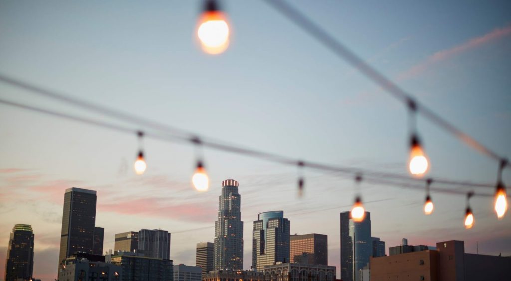 Hanging lights skyline - Acacia Energy