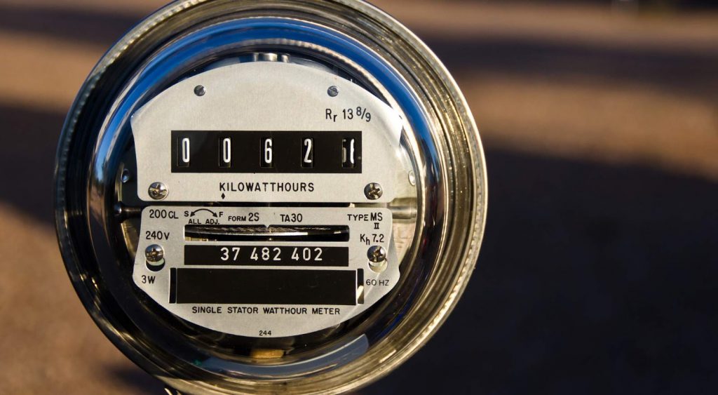 Electric meter. Average kilowatt usage per month in Texas.