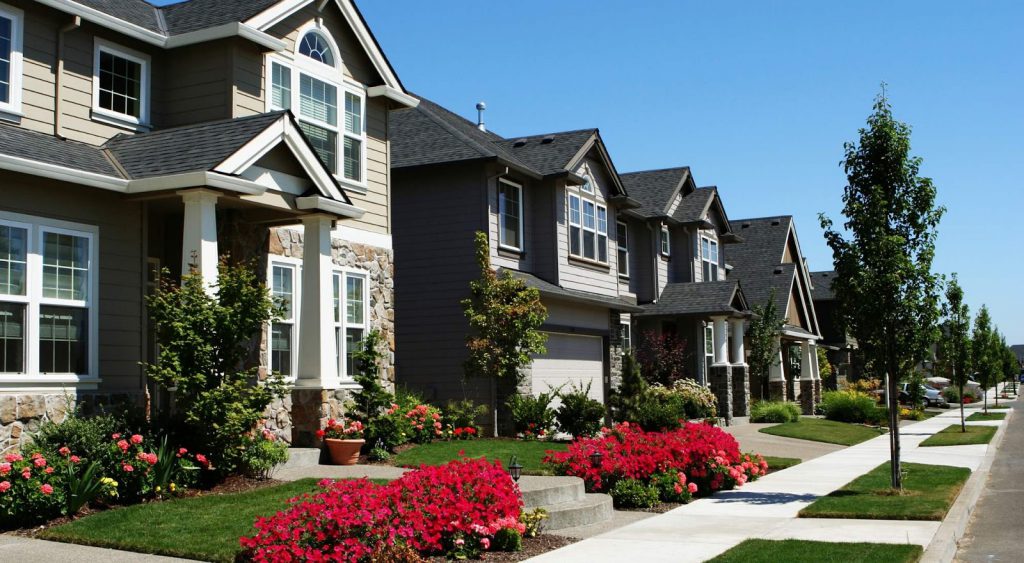 Houses in neighborhood. Frontier Utilities. 