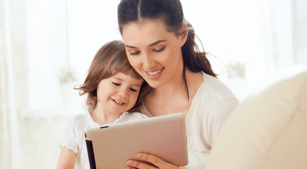 Mother with child - How To Read Texas Electricity Facts Label