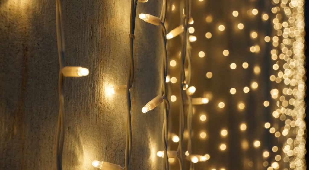 Hanging lights on strings. IGS Energy