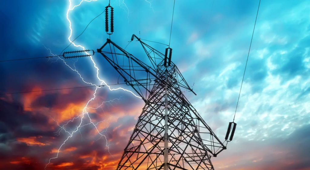 Power lines during storm. Infuse Energy