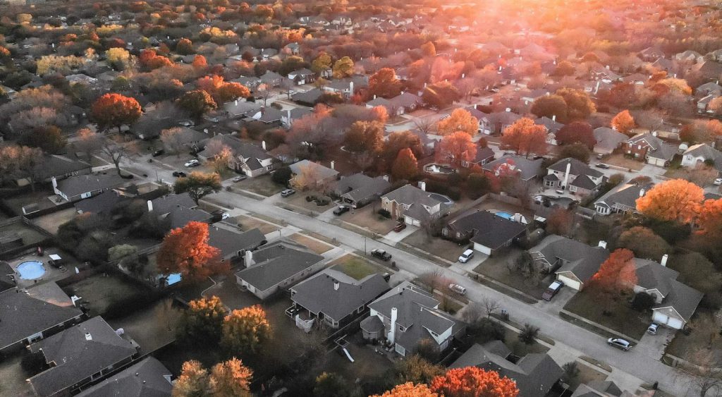 Neighborhood at dusk - Prepaid Electricity Dallas