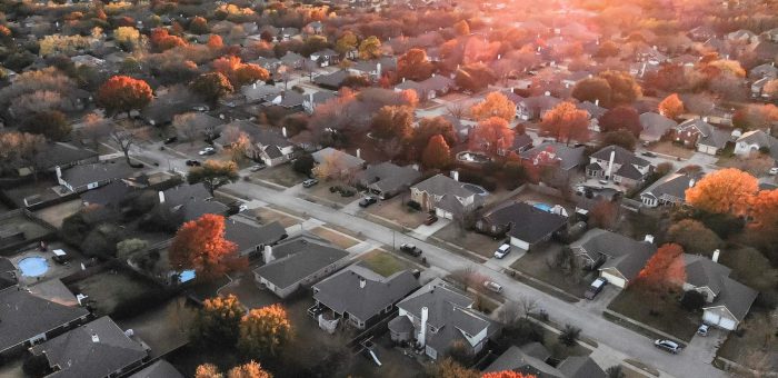 Neighborhood at dusk - Prepaid Electricity Dallas
