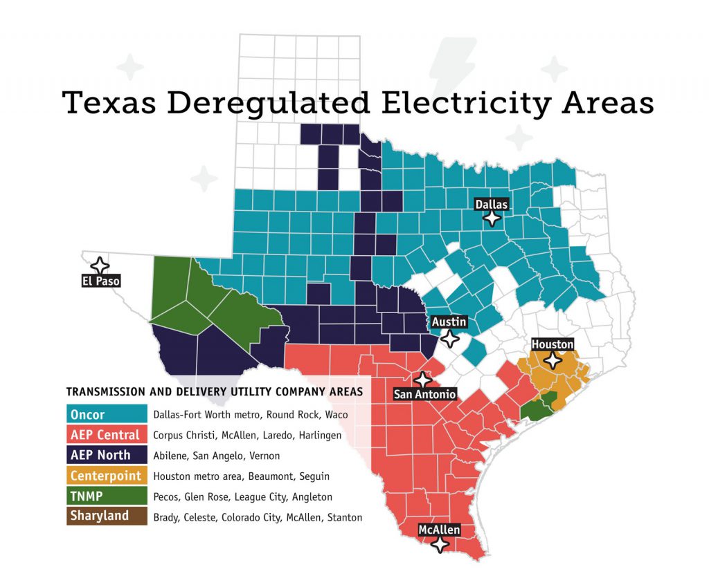 Texas deregulation map