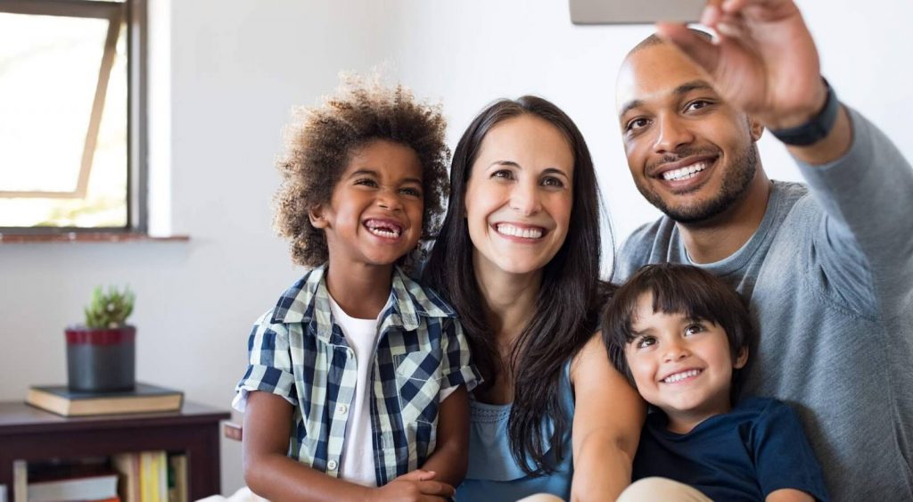 Happy family indoors - V247 Power