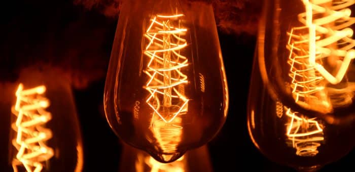 lightbulbs with bright hot coils