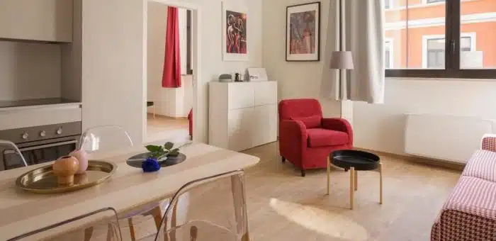 Apartment with appliances