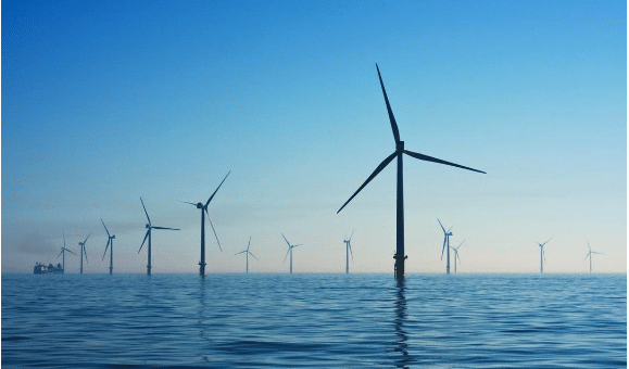wind farm over water