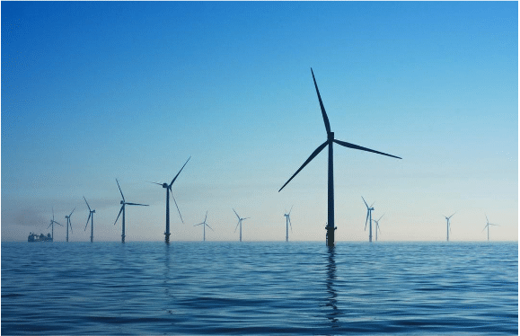 wind farm over water
